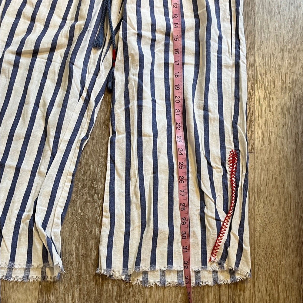 Indigo Rein Blue and White Striped Wide Leg Pants - Picture 6 of 7